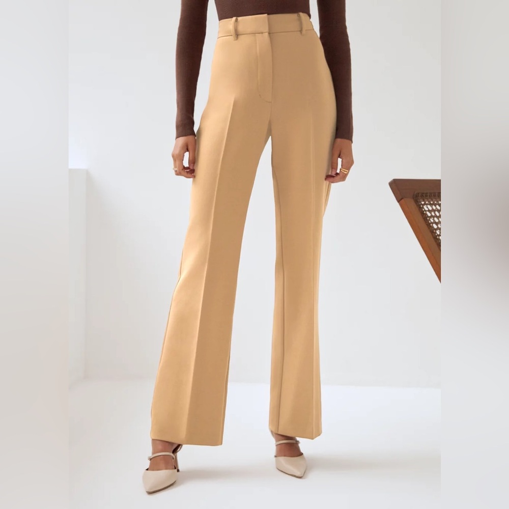 Aritzia Wilfred Prosecco Bootcut Trouser Pant in Classic Camel (Hemmed)